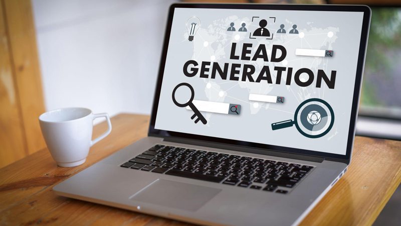 Laptop displaying lead generation strategy for improving website enquiries and customer conversions